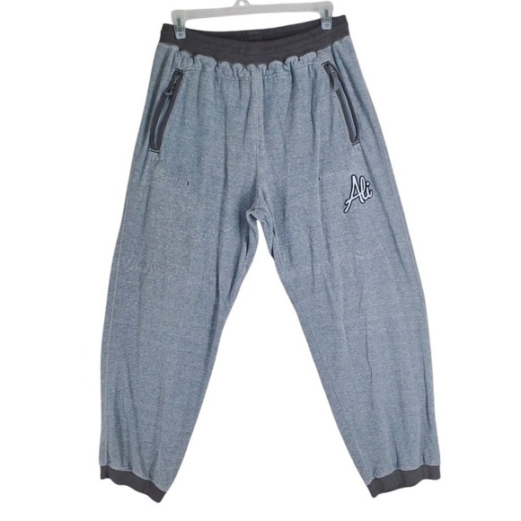Vtg Y2K Fubu Platinum ALi Gray Sweatpants Men L Gray Loose Drawstring (30-34x30) - Picture 1 of 13